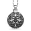 Colliers | Zancan Gioielli Zancan Silver Necklace With Wind Rose Pendant And Black Stones.