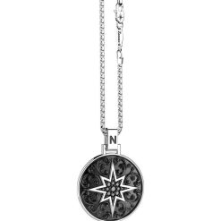 Colliers | Zancan Gioielli Zancan Silver Necklace With Wind Rose Pendant And Black Stones.