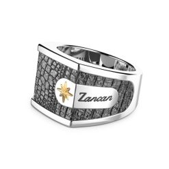 Bagues | Zancan Gioielli Zancan Silver Ring With Leather Effect. 18