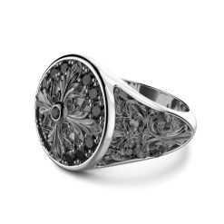 Bagues | Zancan Gioielli Zancan Silver And Black Stone Signet Ring. 18