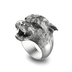 Bagues | Zancan Gioielli Zancan Silver Panther Ring With Vintage Finish. 18