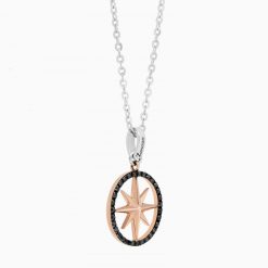 Colliers | Zancan Gioielli Zancan Gold Necklace With Wind Rose Pendant And Diamonds.