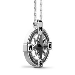 Colliers | Zancan Gioielli Zancan Silver Necklace With Ceramic Wind Rose Pendant.