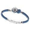 Bracelets | Zancan Gioielli Zancan Kevlar Bracelet With Silver Wind Rose. Bleu Aviateur