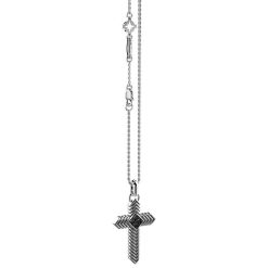 Colliers | Zancan Gioielli Zancan Silver Necklace With Cross Pendant And Black Stones.