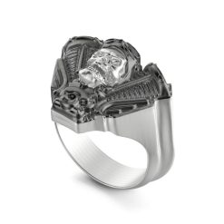 Bagues | Zancan Gioielli Zancan Silver Ring With Biker Skull. 18