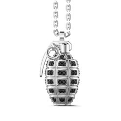 Colliers | Zancan Gioielli Zancan Silver Necklace With Grenade And Black Stones.