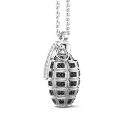 Colliers | Zancan Gioielli Zancan Silver Necklace With Grenade And Black Stones.