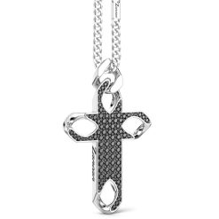 Colliers | Zancan Gioielli Collier Zancan En Argent Avec Pendentif Croix Et Pierres. Noir