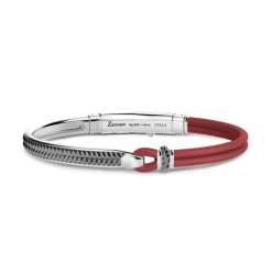 Bracelets | Zancan Gioielli Zancan Silver And Natural Leather Bracelet. Rouge