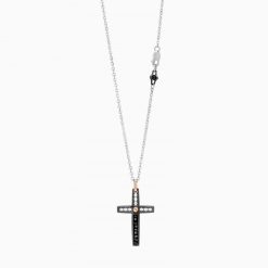 Colliers | Zancan Gioielli Zancan White Gold Necklace With Cross And Diamonds.