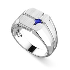 Bagues | Zancan Gioielli Bague Chevaliere Zancan En Argent Sterling. Bleu