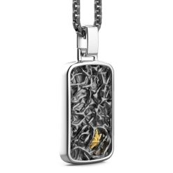 Colliers | Zancan Gioielli Zancan Silver Necklace With Barbed-Wire Tag Pendant.