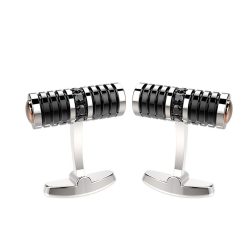 Boutons De Manchette | Zancan Gioielli Zancan Steel And Diamond Cufflinks