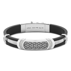 Bracelets | Zancan Gioielli Zancan Bracelet Made From Silver And Black Silicone With Tag. 19