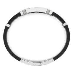 Bracelets | Zancan Gioielli Zancan Bracelet Made From Silver And Black Silicone With Tag. 19