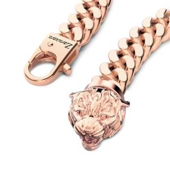 Bracelets | Zancan Gioielli Zancan Silver Curb Chain Bracelet With Tiger Head Closure.