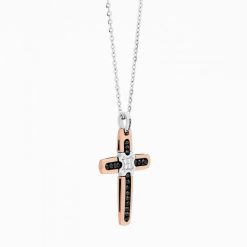 Colliers | Zancan Gioielli Zancan White Gold Necklace With Cross And Diamonds.