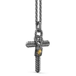 Colliers | Zancan Gioielli Silver Necklace With Cross And Small Knot.