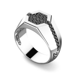 Bagues | Zancan Gioielli Zancan Silver Ring With Black Stones. 18