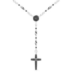 Colliers | Zancan Gioielli Zancan Silver And Black Stone Rosary Necklace.