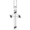 Colliers | Zancan Gioielli Zancan Silver Necklace With Cross Pendant And Black Stones.