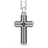 Colliers | Zancan Gioielli Zancan Silver Necklace With Cross Pendant And Black Stone.