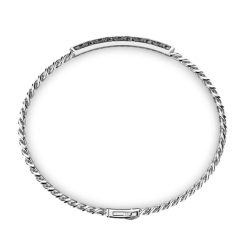 Bracelets | Zancan Gioielli Zancan Silver Curb Chain Bracelet With Tag And Black Stones. 19