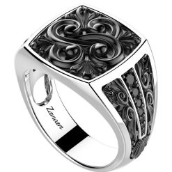 Bagues | Zancan Gioielli Zancan Silver And Black Stone Signet Ring. 18