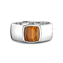 Bagues | Zancan Gioielli Silver Ring With Tiger'S Eye Stone. 18