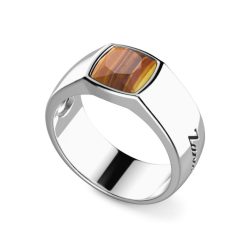 Bagues | Zancan Gioielli Silver Ring With Tiger'S Eye Stone. 18