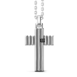 Colliers | Zancan Gioielli Zancan Silver Necklace With Cross Pendant And Black Stone.