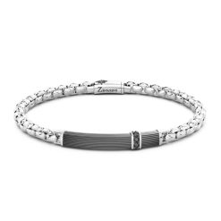 Bracelets | Zancan Gioielli Zancan Silver Bracelet With Tag And Black Stones.