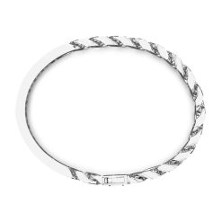 Bracelets | Zancan Gioielli Bracelet Jonc Zancan Avec Gourmette Souple En Argent Avec Pierres. Noir