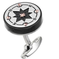 Boutons De Manchette | Zancan Gioielli Zancan Black Steel Cufflinks With Wind Rose.