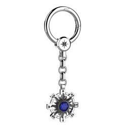 Porte-Cles | Zancan Gioielli Silver Keychain With Sun And Lapis Lazuli