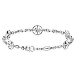 Bracelets | Zancan Gioielli Zancan Silver Bracelet With Wind Rose. Blanc