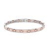 Bracelets | Zancan Gioielli Zancan Silver And Rose Gold Men'S Bracelet. Or Rose