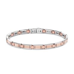 Bracelets | Zancan Gioielli Zancan Silver And Rose Gold Men'S Bracelet. Or Rose