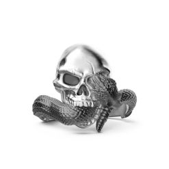 Bagues | Zancan Gioielli Zancan Silver Ring With Skull And Serpent. 18