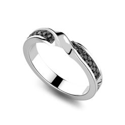 Bagues | Zancan Gioielli Zancan Silver Band Ring With Black Stones. 18