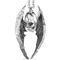 Colliers | Zancan Gioielli Zancan Silver Necklace With Winged Skull Pendant.