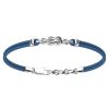 Bracelets | Zancan Gioielli Zancan Kevlar Bracelet With Silver Knot. Bleu Aviateur