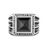 Bagues | Zancan Gioielli Zancan Silver Ring With Inscription In Latin And Onyx. 18