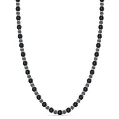 Colliers | Zancan Gioielli Collier Zancan Souple Avec Perles En Argent Et Pierre D'Onyx.