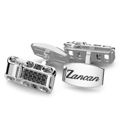 Boutons De Manchette | Zancan Gioielli Zancan Silver Cufflinks With Black Stones.