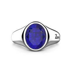 Bagues | Zancan Gioielli Zancan Round Silver Signet Ring With Lapis Lazuli. 18