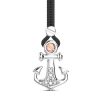 Colliers | Zancan Gioielli Zancan Kevlar Necklace With Silver Anchor Pendant And White Stones.