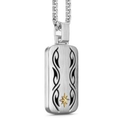 Colliers | Zancan Gioielli Zancan Silver Necklace With Tag Pendant And Tribal Motif.