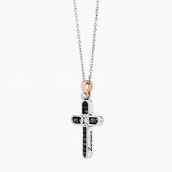 Colliers | Zancan Gioielli Zancan White Gold Necklace With Cross And Diamonds.